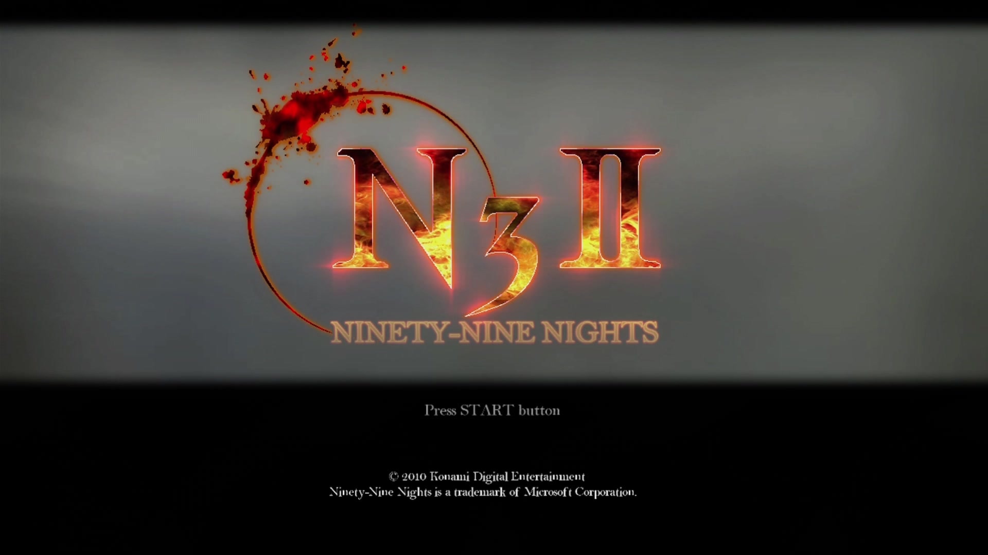 Ninety Nine Nights title screen for Xbox 360